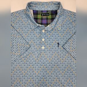 William Murray Golf Polo Shirt Mens XL All Over Beer Print Stretch Performance